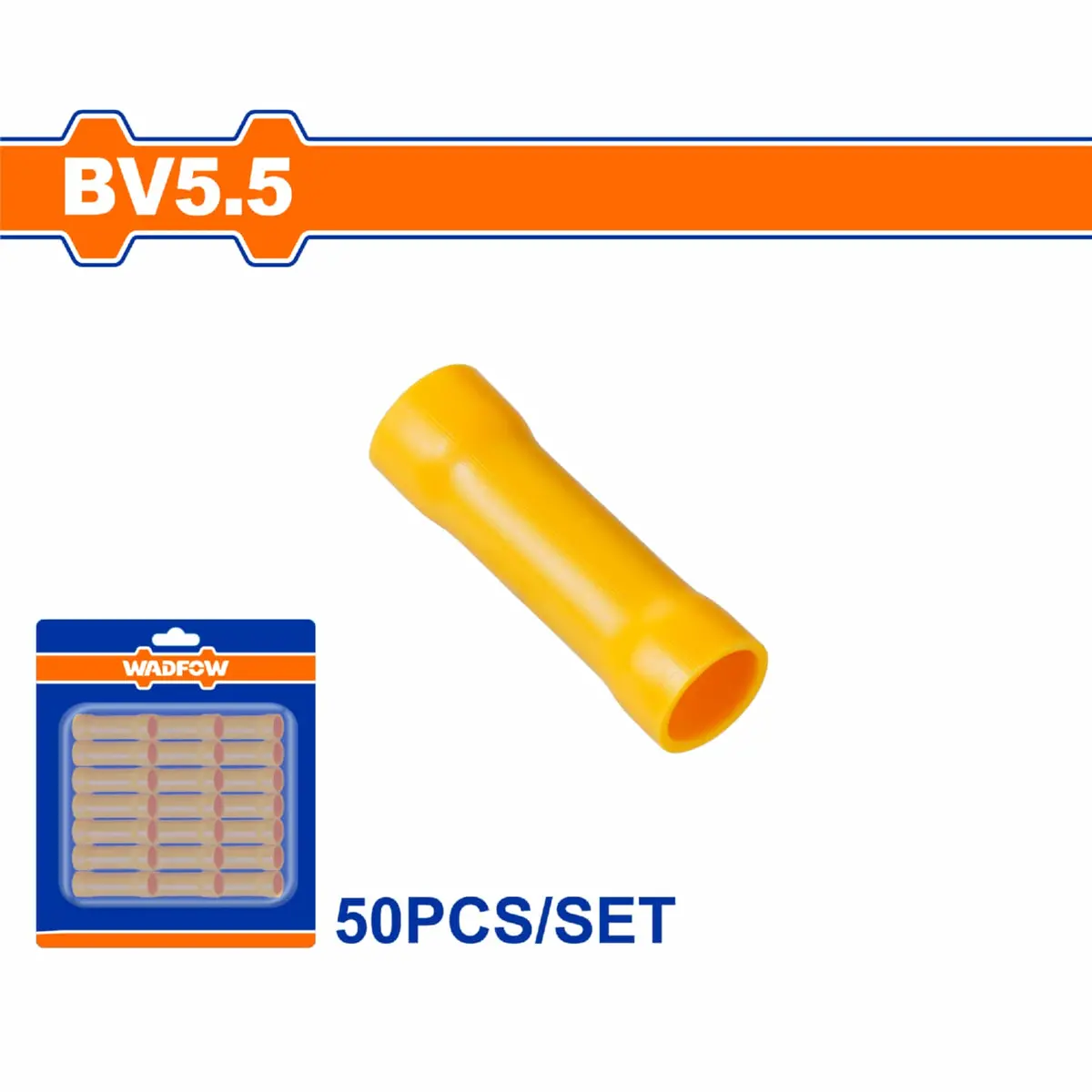 Terminales Conectores Para Cables Eléctricos Bv5.5 Set 50 Pzas Color Amarillo Crimpado Eléctrico. 1