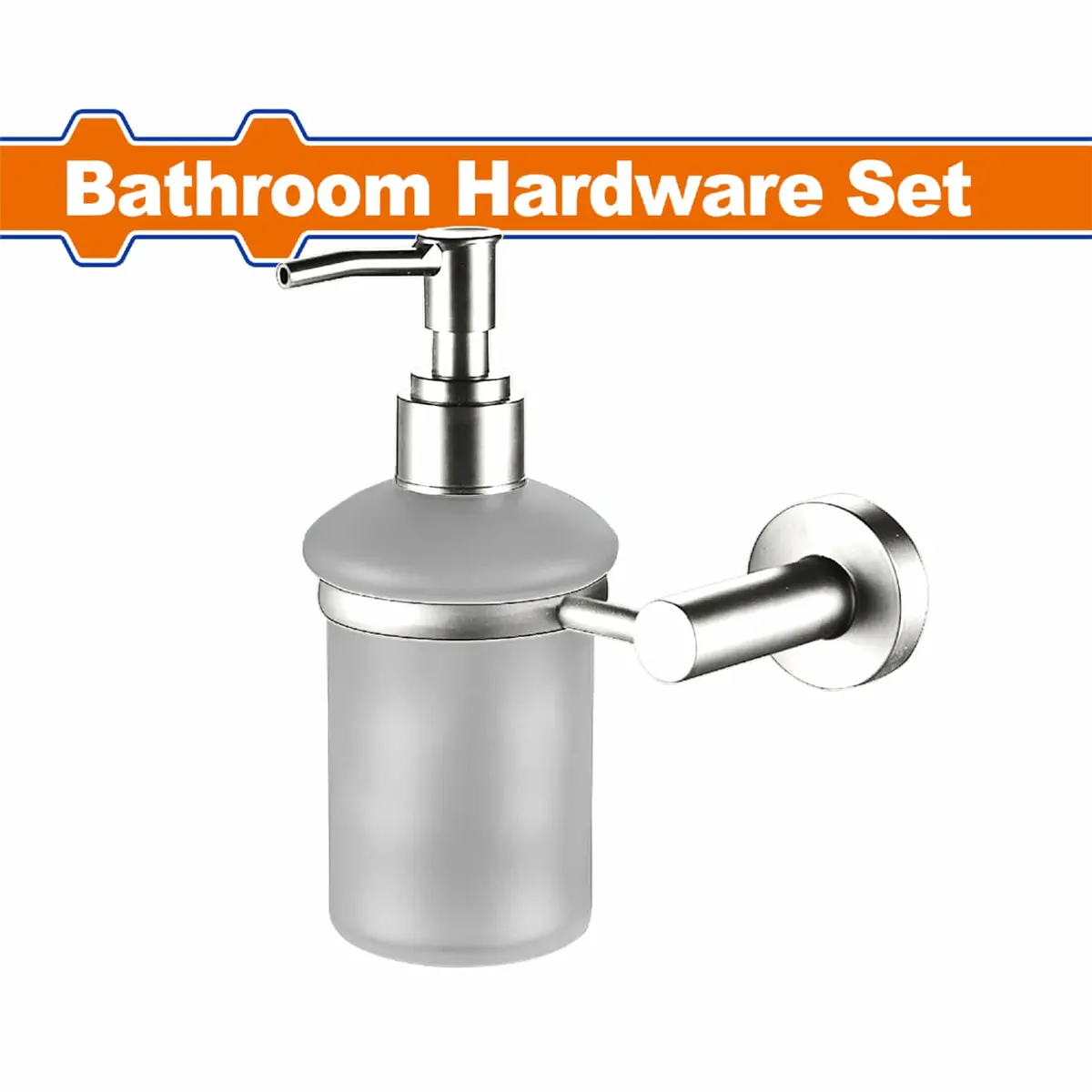 Dispensador De Jabón Líquido De Pared Para Baño 180Ml. Acabado Zinc. Para Pared De Baño. 5.5X41cm. Set 1