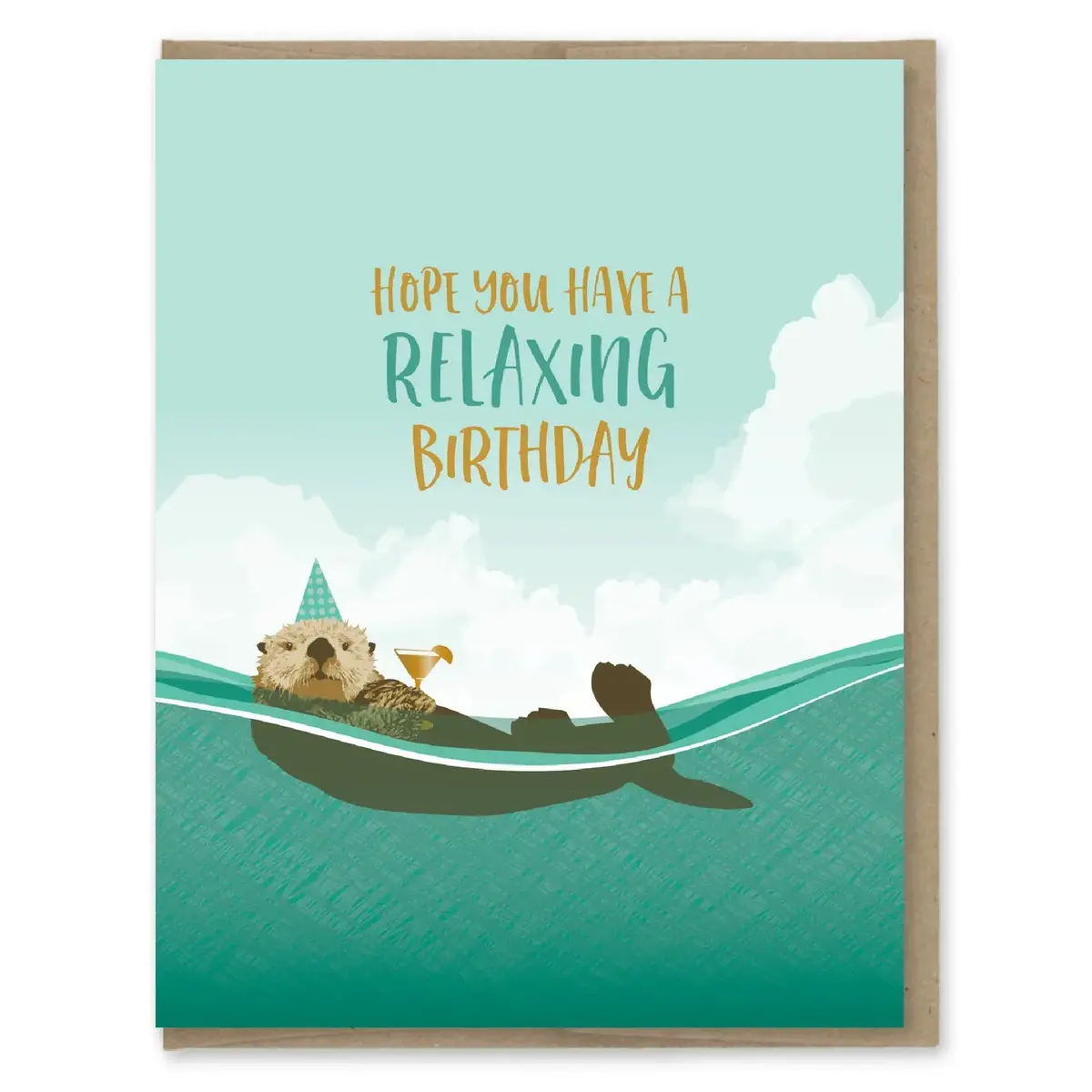 Relaxing Sea Otter Birthday Card 1
