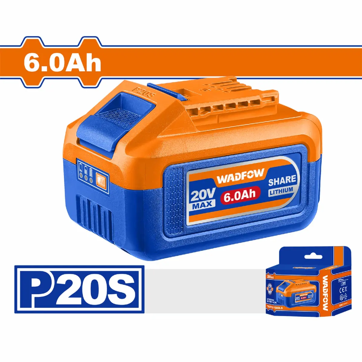 Batería 20V 6.0Ah Indicador Led Compatible Con Herramientas P20s 1