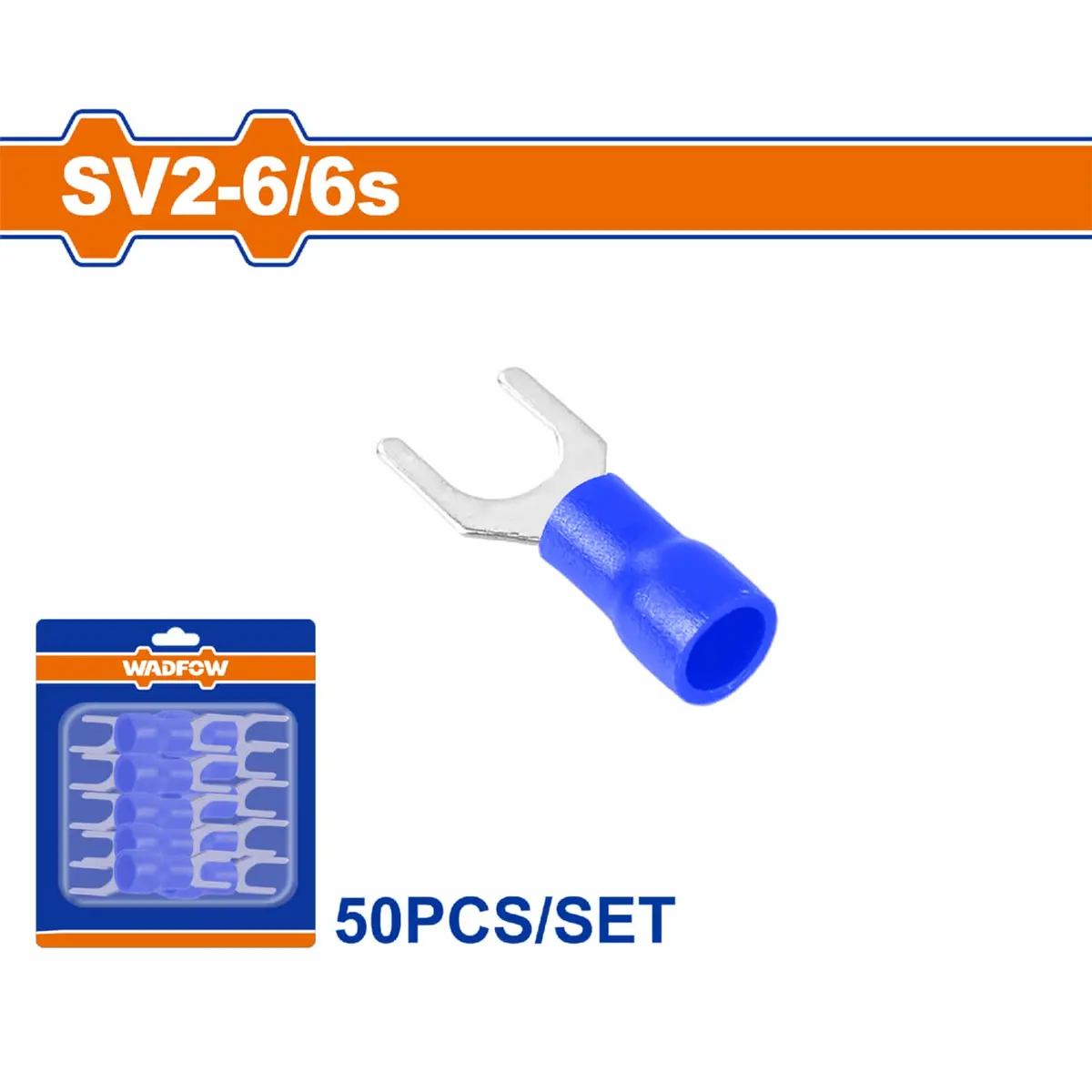 Terminales Conectores Para Cables Eléctricos Sv2-6 Set 50 Pzas Color Azul Crimpado Eléctrico. 1