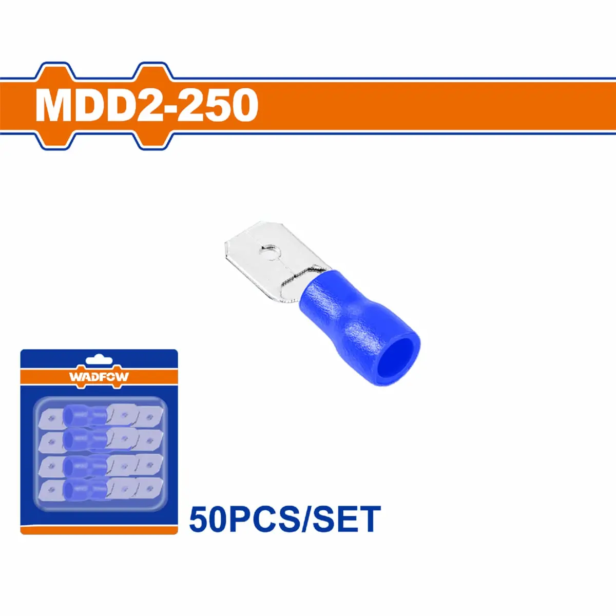 Terminales Conectores Para Cables Eléctricos Mdd2-250 Set 50 Pzas Color Azul Crimpado Eléctrico. 1