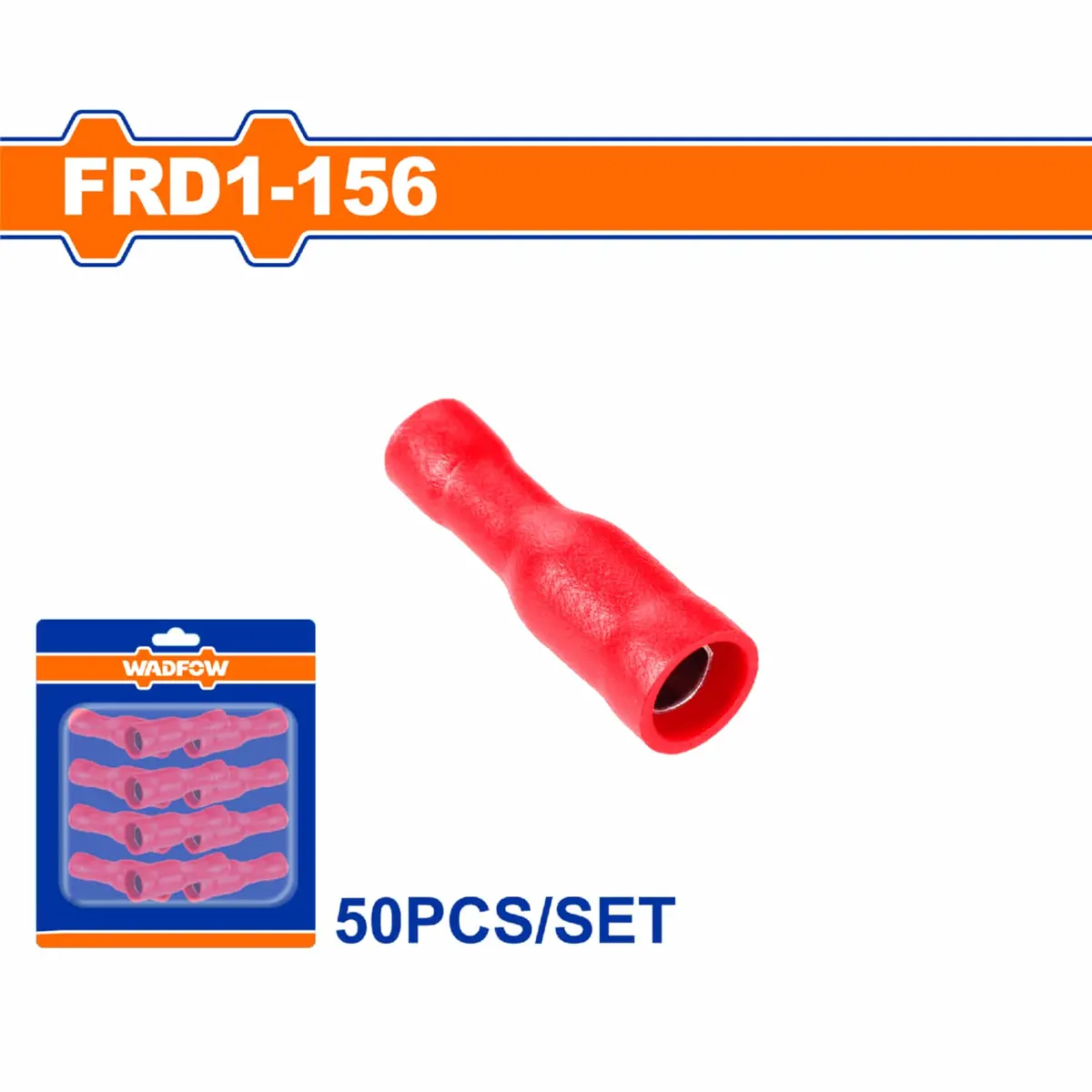 Terminales Conectores Para Cables Eléctricos Frd1-156 Set 50 Pzas Color Rojo Crimpado Eléctrico. 1