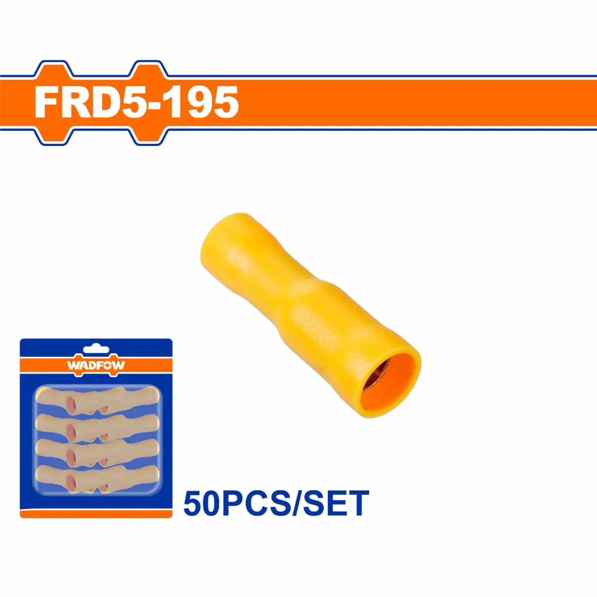 Terminales Conectores Para Cables Eléctricos Frd5-195 Set 50 Pzas Color Amarillo Crimpado Eléctrico. 1