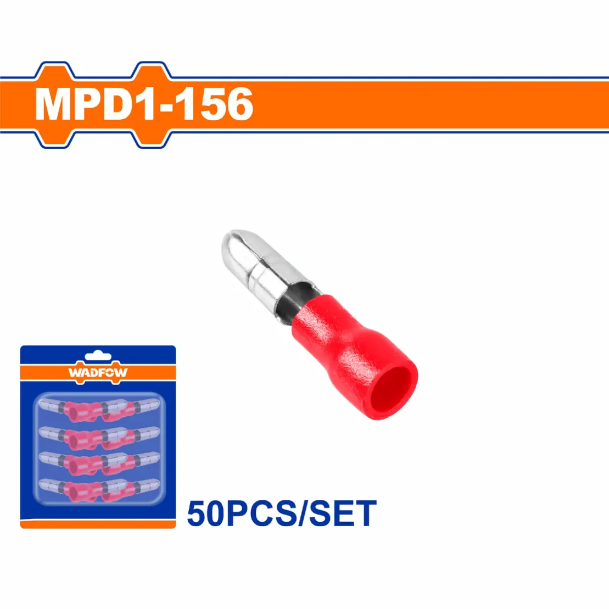 Terminales Conectores Para Cables Eléctricos Mpd1-156 Set 50 Pzas Color Rojo Crimpado Eléctrico. 1