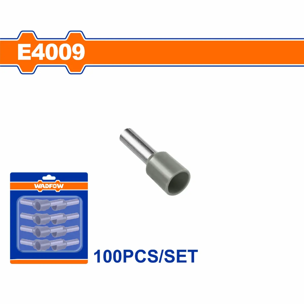 Terminales Conectores Para Cables Eléctricos E4009 Set 100 Pzas Color Gris Crimpado Eléctrico. 1