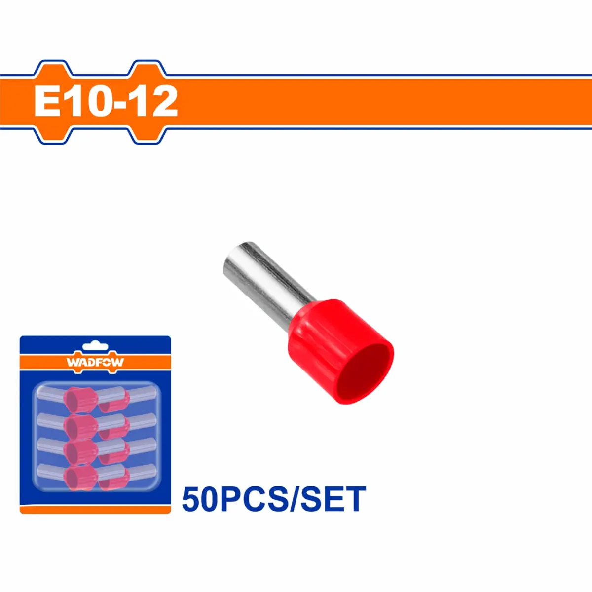 Terminales Conectores Para Cables Eléctricos E10-12 Set 50 Pzas Color Rojo Crimpado Eléctrico. 1