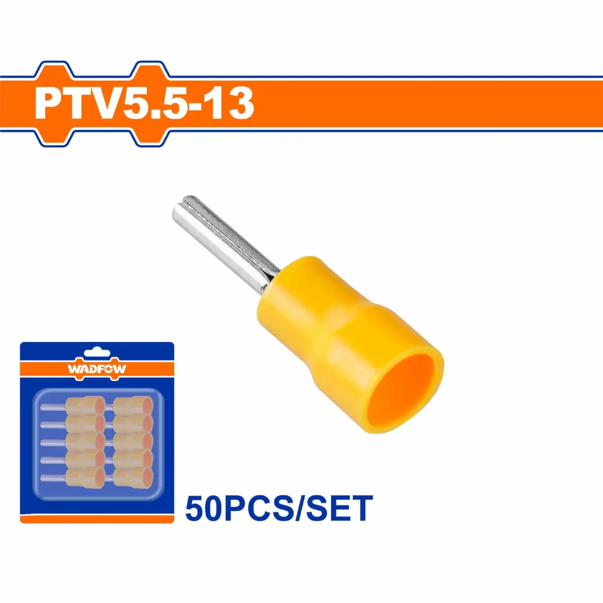 Terminales Conectores Para Cables Eléctricos Ptv5.5-13 Set 50 Pzas Color Amarillo Crimpado Eléctrico. 1