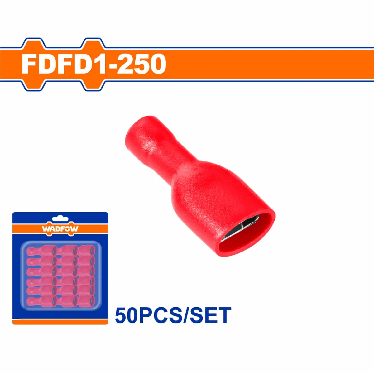 Terminales Conectores Para Cables Eléctricos Fdfd1-250 Set 50 Pzas Color Rojo Crimpado Eléctrico. 1