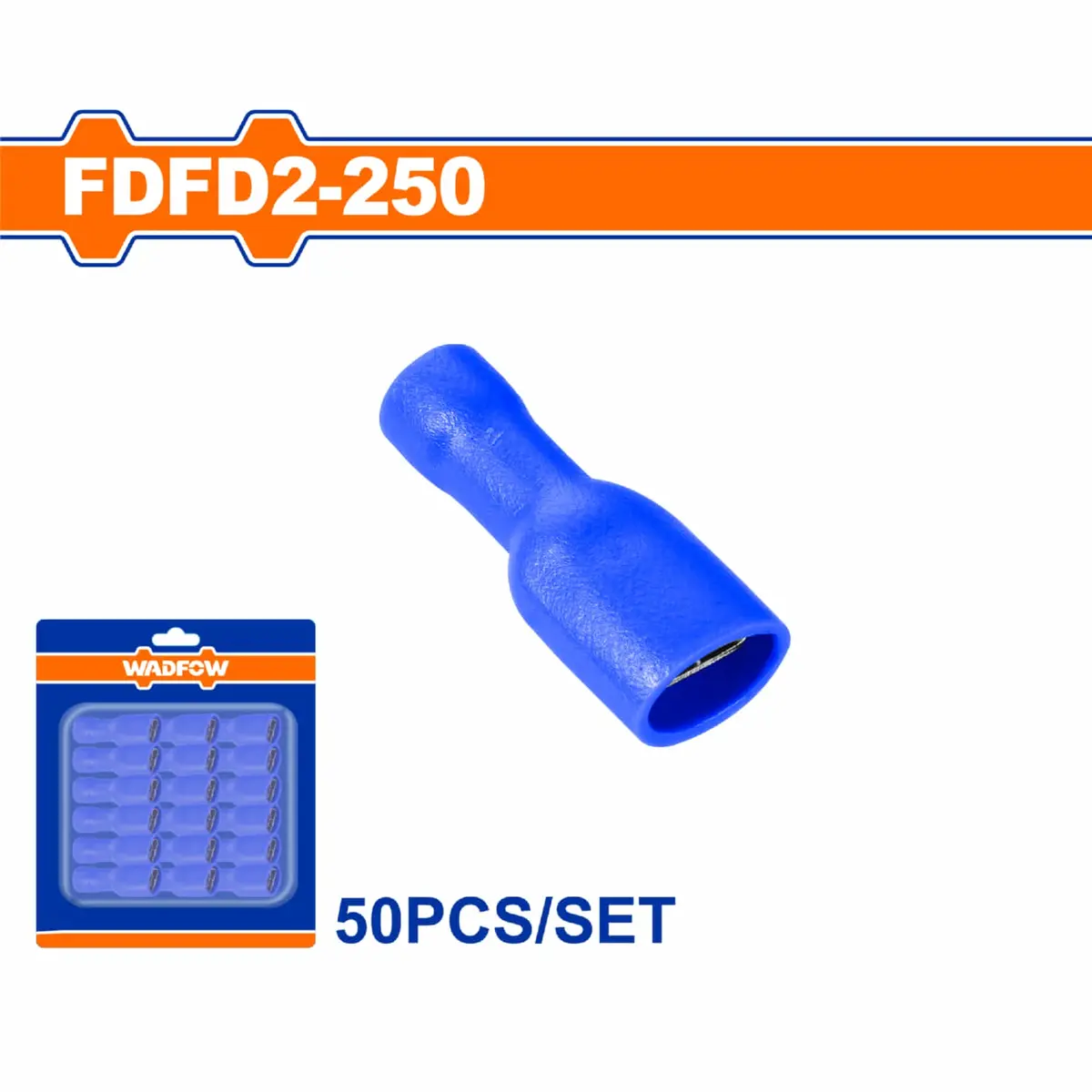 Terminales Conectores Para Cables Eléctricos Fdfd2-250 Set 50 Pzas Color Azul Crimpado Eléctrico. 1