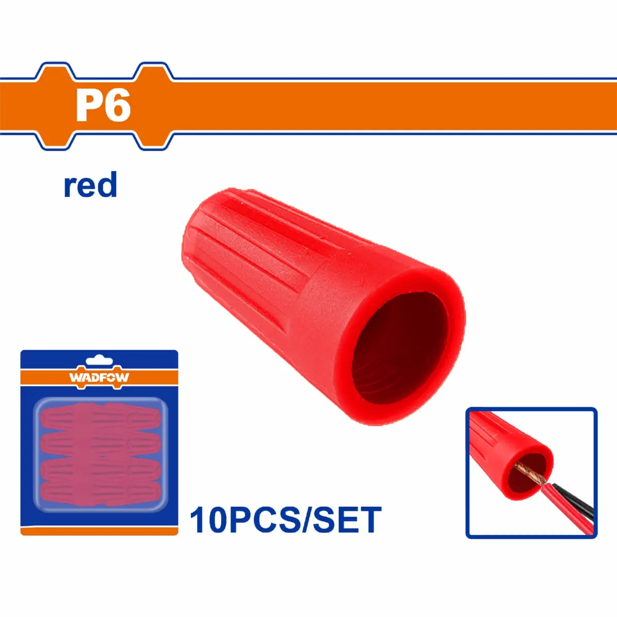 Tapa Enroscable Para Cable Electrico P6 Rojo Set 10 Piezas. Conector Empalme 1