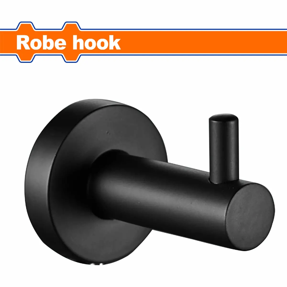 Gancho Para Colgar Toalla O Bata De Baño En Pared. Color Negro. Acabado Zinc. Incluye 2 Tornillos. Set 1