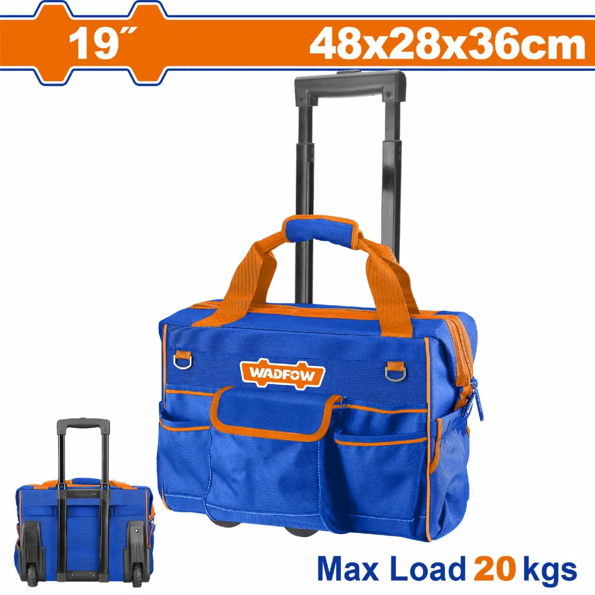 Bolso Con Ruedas Y Asa Plegable 19" Carga 20Kg 7 Bolsillos 45X28x36cm Bolso Caja De Herramientas 1