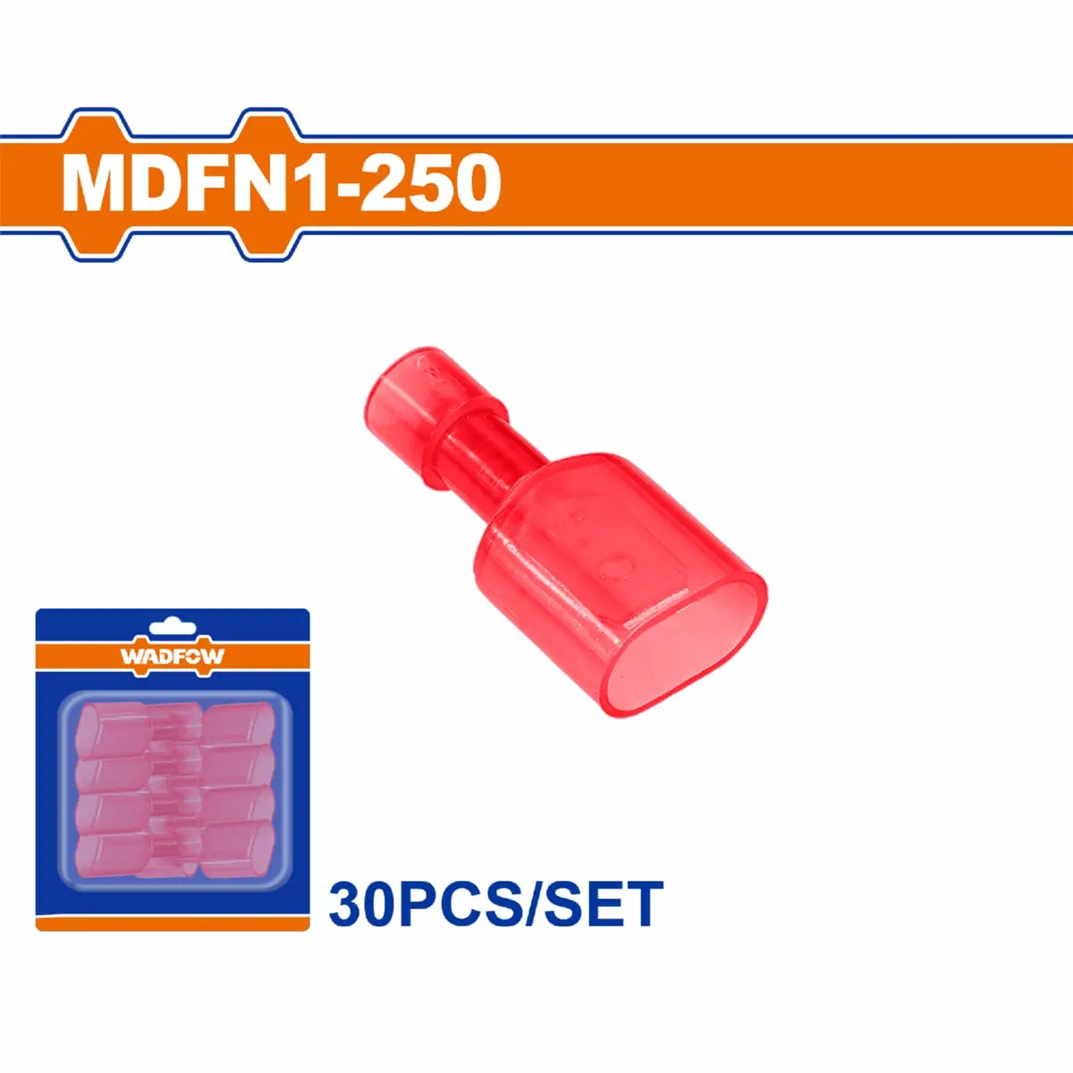 Terminales Conectores Para Cables Eléctricos Mdfn1-250 Set 30 Pzas Color Rojo Crimpado Eléctrico. 1