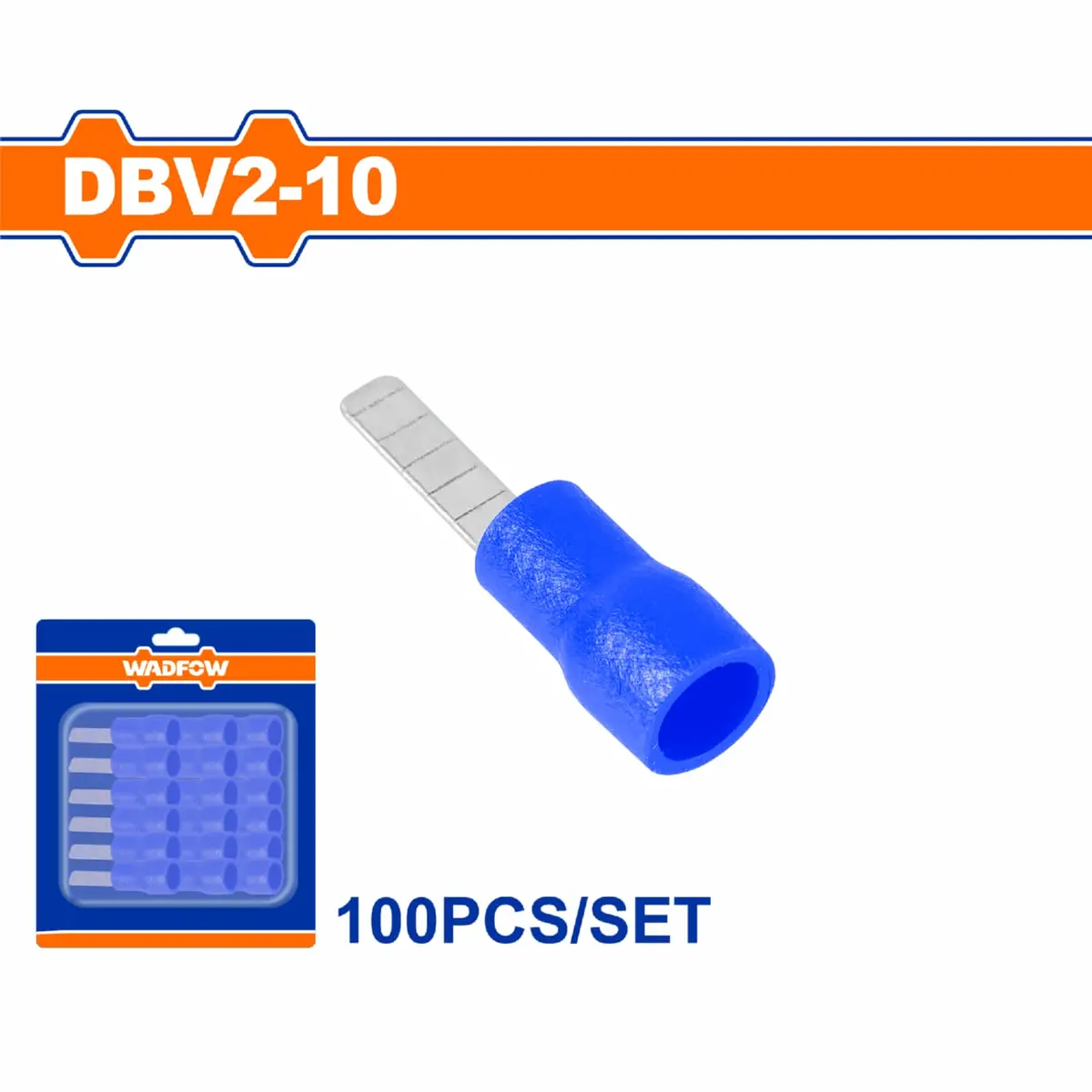 Terminales Conectores Para Cables Eléctricos Dbv2-10 Set 100 Pzas Color Azul Crimpado Eléctrico. 1