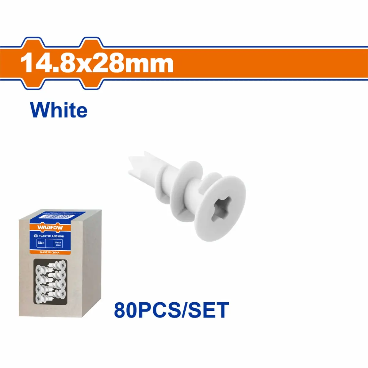 Tacos Anclaje De Nylon Para Drywall Gypsum 14.8X28mm Blanco. Paneles De Yeso. Set 80 Pzas. 1