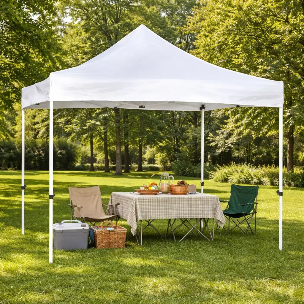 Tolda Gazebo Plegable. 3X3 Mts. Incluye Tubos. Carpa Color Blanco. 1