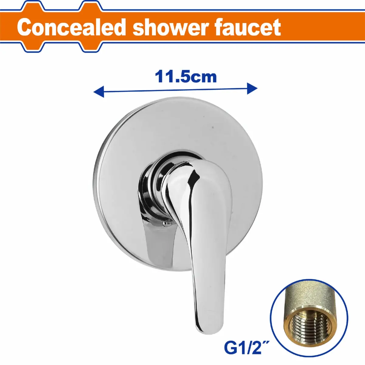 Llave De Palanca Maneral Para Ducha Empotrable En Regadera. Mezcladora Monomando 11.5Cm G1/2" Set 1