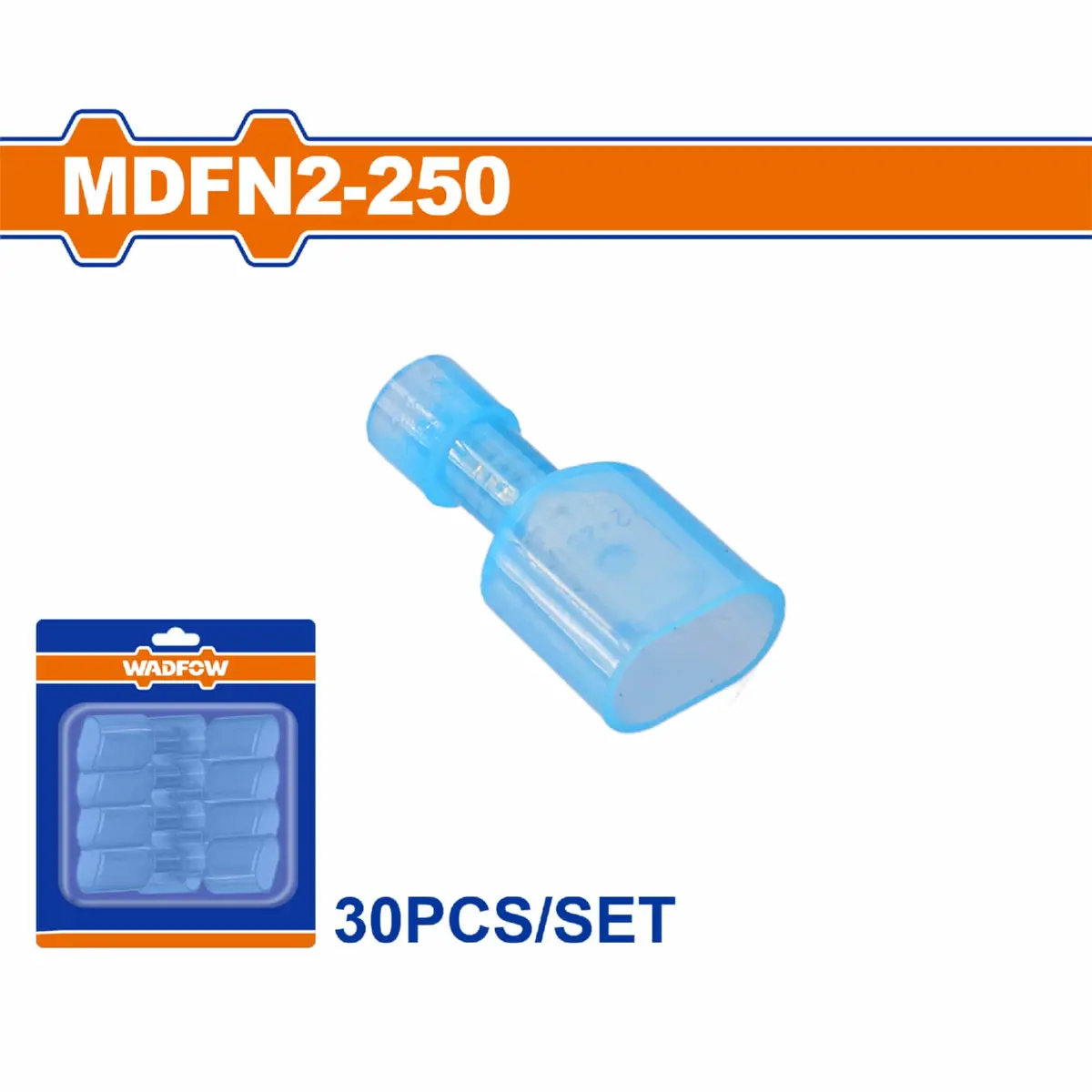 Terminales Conectores Para Cables Eléctricos Mdfn2-250 Set 30 Pzas Color Azul Crimpado Eléctrico. 1