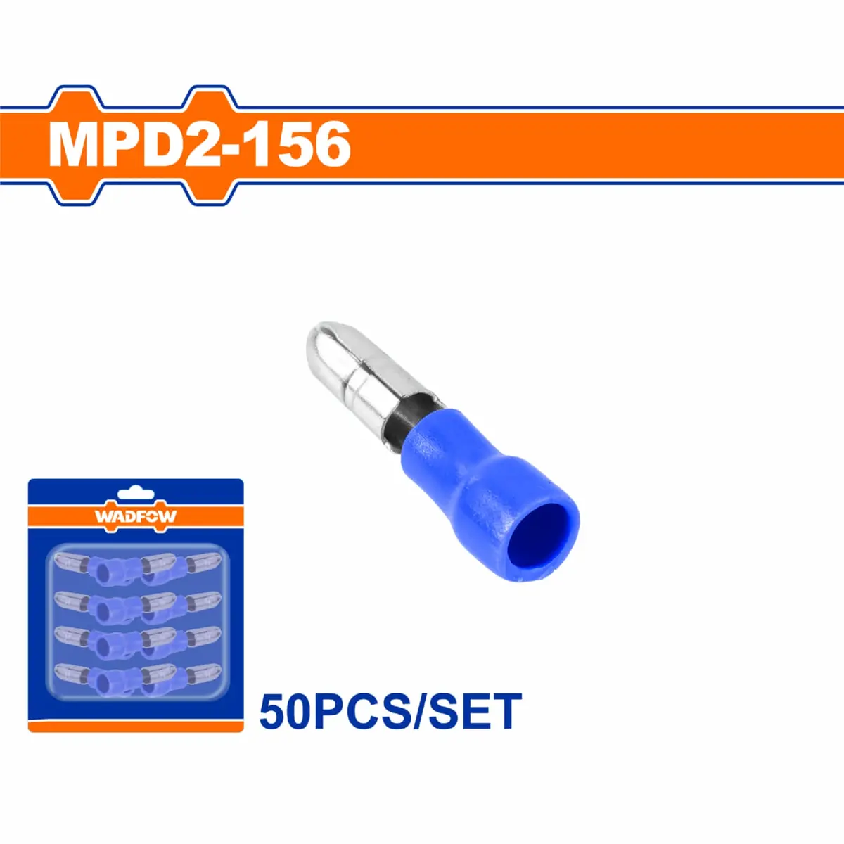 Terminales Conectores Para Cables Eléctricos Mpd2-156 Set 50 Pzas Color Azul Crimpado Eléctrico. 1