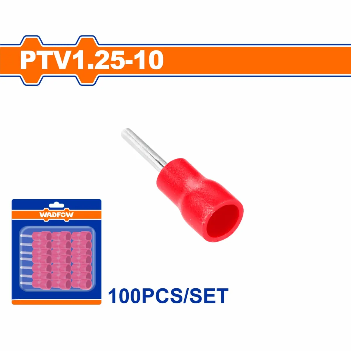 Terminales Conectores Para Cables Eléctricos Ptv1.25-10 Set 100 Pzas Color Rojo Crimpado Eléctrico. 1