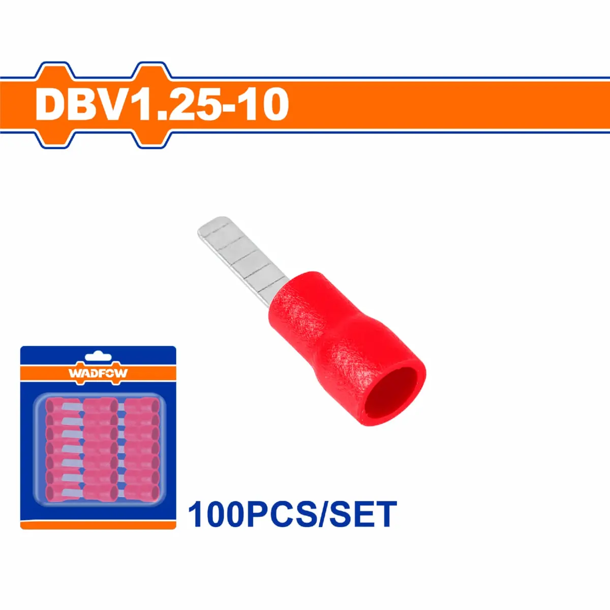 Terminales Conectores Para Cables Eléctricos Dbv1.25-10 Set 100 Pzas Color Rojo Crimpado Eléctrico. 1
