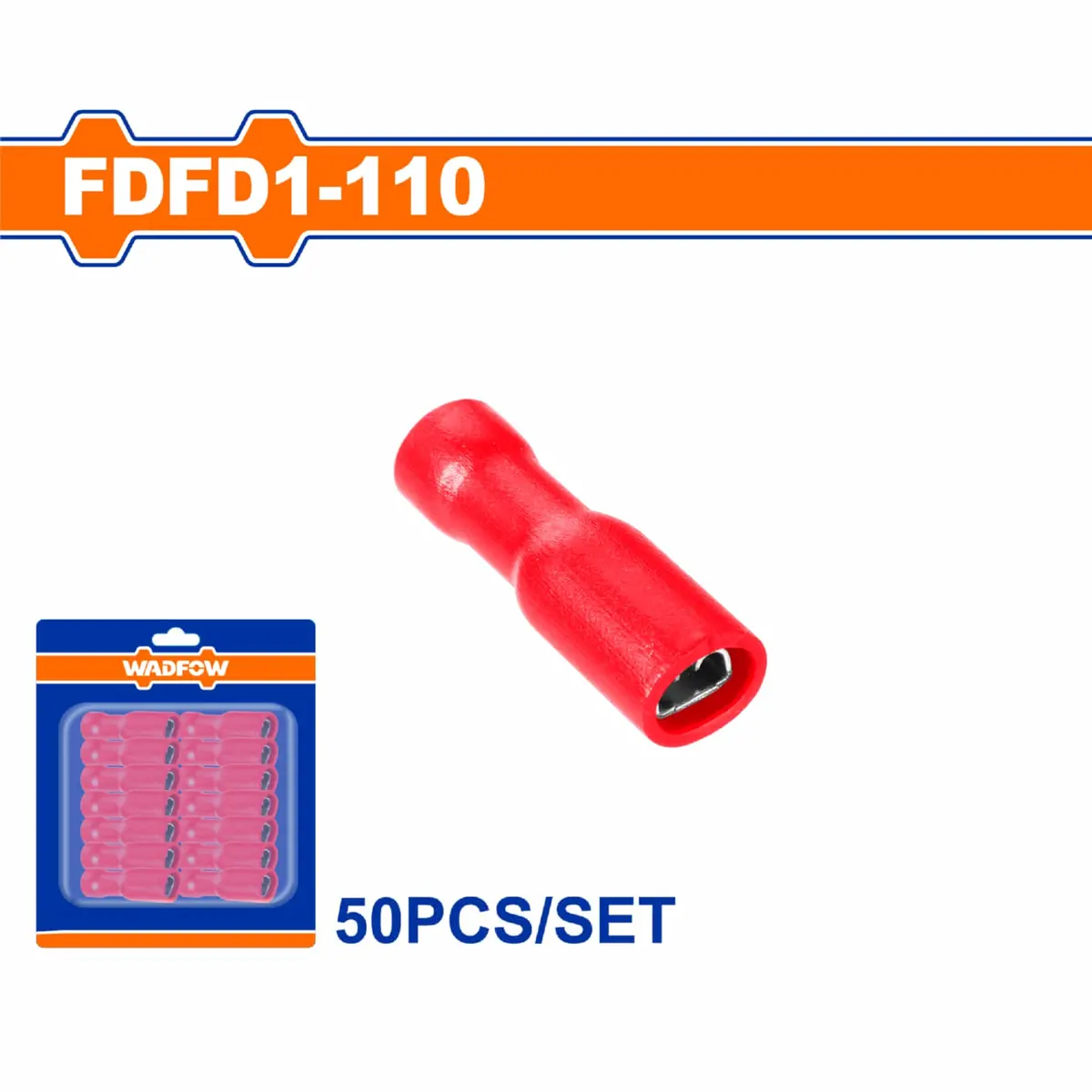 Terminales Conectores Para Cables Eléctricos Fdfd1-110 Set 50 Pzas Color Rojo Crimpado Eléctrico. 1