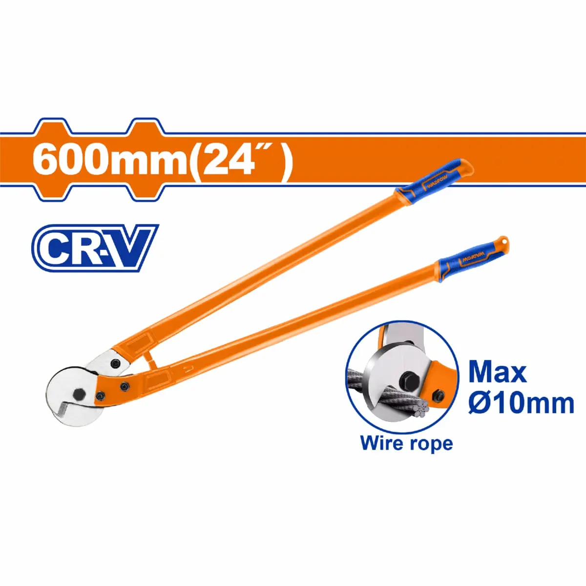 Cortador De Cables Trinquete Cortadores 24" Cr-V Rango Corte: 10Mm. Forjado. Acabado Negro. Corta Alambre 1