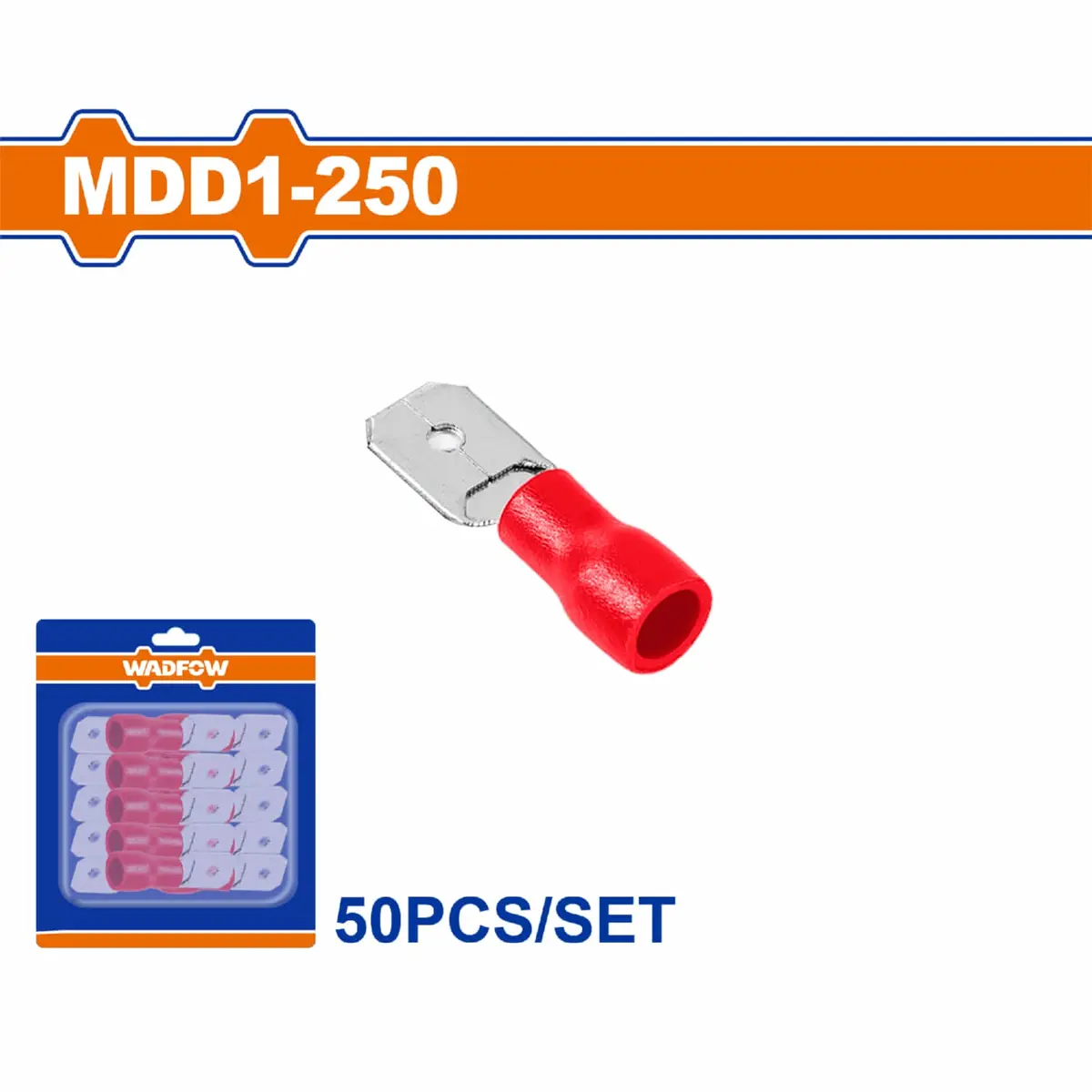 Terminales Conectores Para Cables Eléctricos Mdd1-250 Set 50 Pzas Color Rojo Crimpado Eléctrico. 1