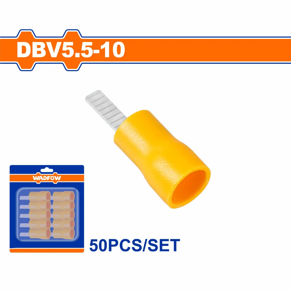 Terminales Conectores Para Cables Eléctricos Dbv5.5-10 Set 50 Pzas Color Amarillo Crimpado Eléctrico. 1
