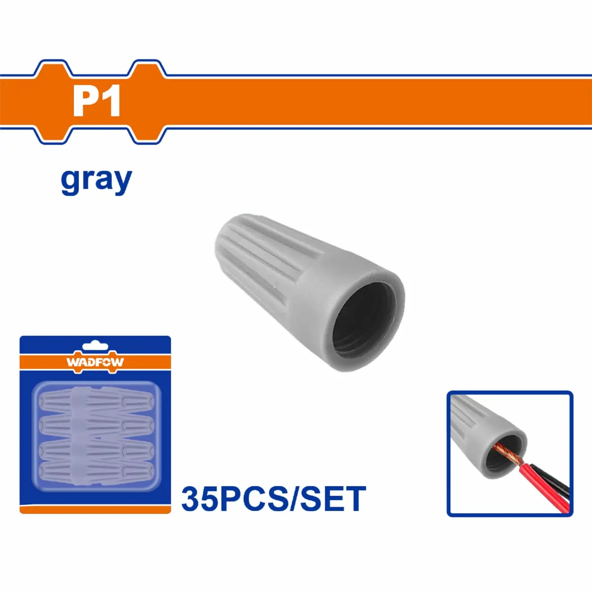 Tapa Enroscable Para Cable Electrico P1 Gris Set 35 Piezas. Conector Empalme Union 1
