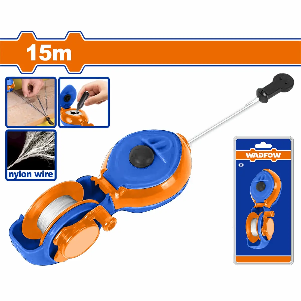 Tira Línea De Nailon 15M Ancho 0.5Mm Chalk Line Tiza Hilo 1