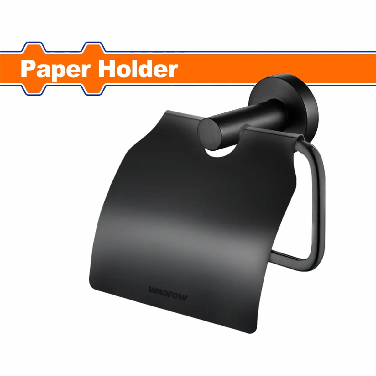 Soporte Para Papel Higiénico Con Tapa Pared Para Baño. Negro. Aleación. Incluye Tornillos. Set. Portapapel 1