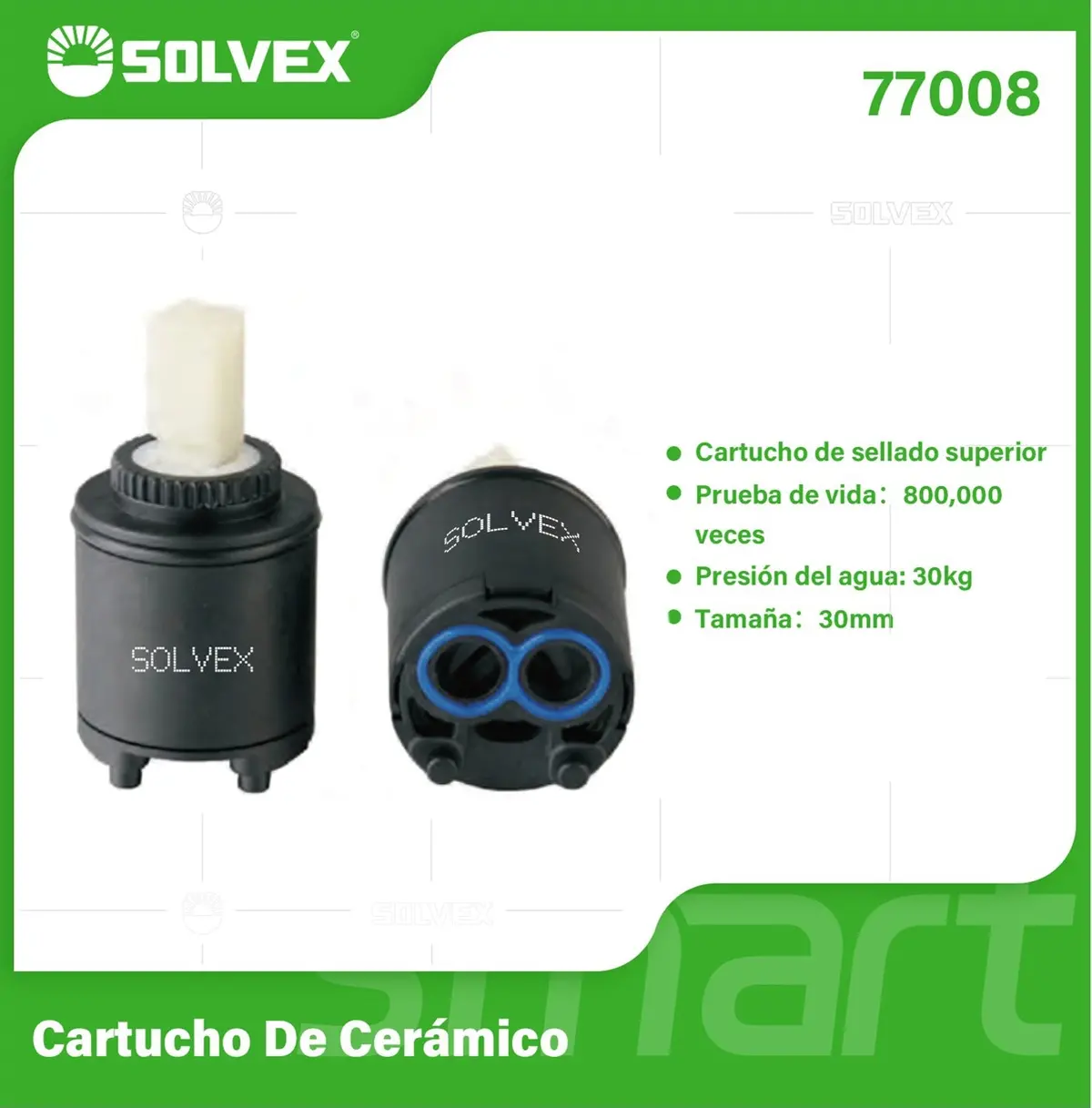 Émbolo De Cerámica 30 Mm. Cartucho De Repuesto Para Grifos Y Llaves De Agua. Presión Máx 30 Kg. 1