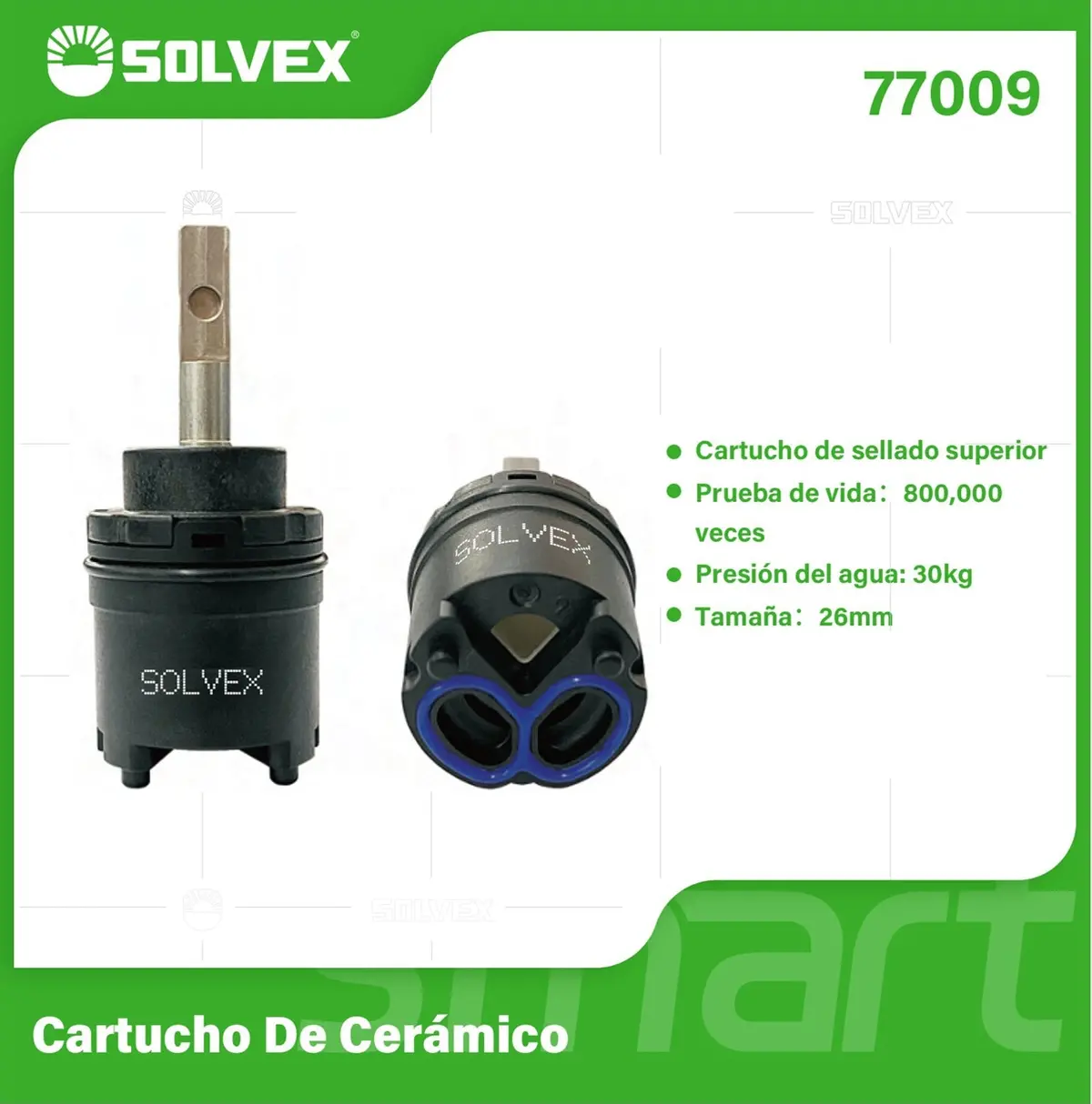 Émbolo De Cerámica 26 Mm. Cartucho De Repuesto Para Grifos Y Llaves De Agua. Presión Máx 30 Kg. 1