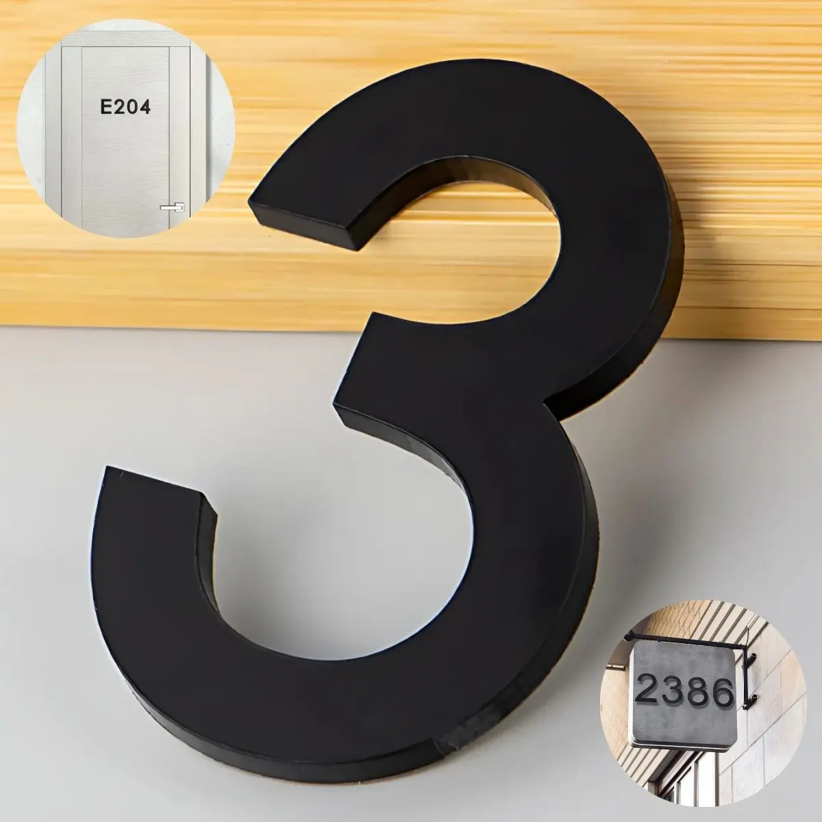Números En Acrílico Autoadhesivo 10X6.6Cm Para Fachadas Y Puertas. Letrero Señal Numérica Adhesiva. (Unidad) 6