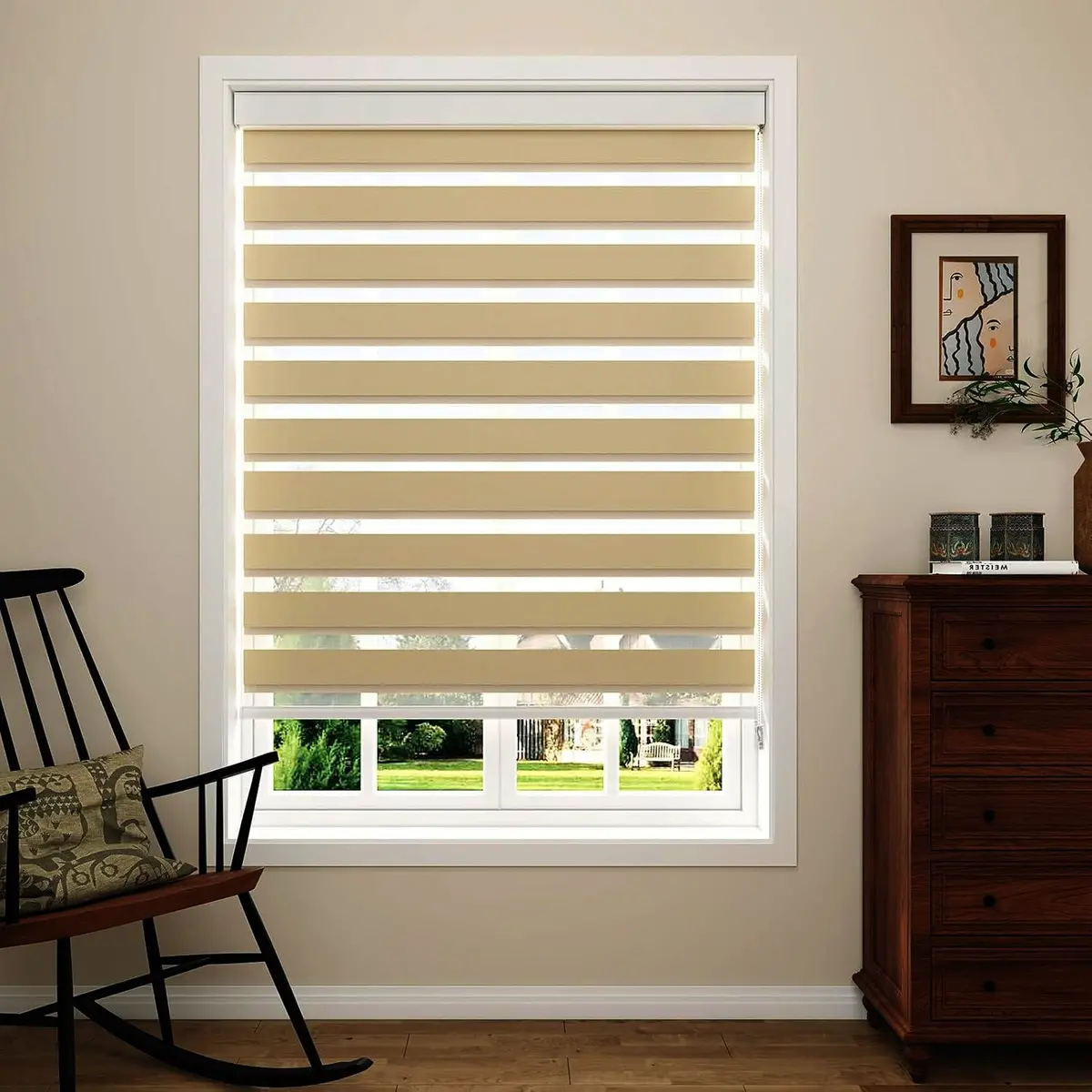 Persianas Rollers Enrollables Eclipse Zebra Dia Y Noche. Color Beige. 1
