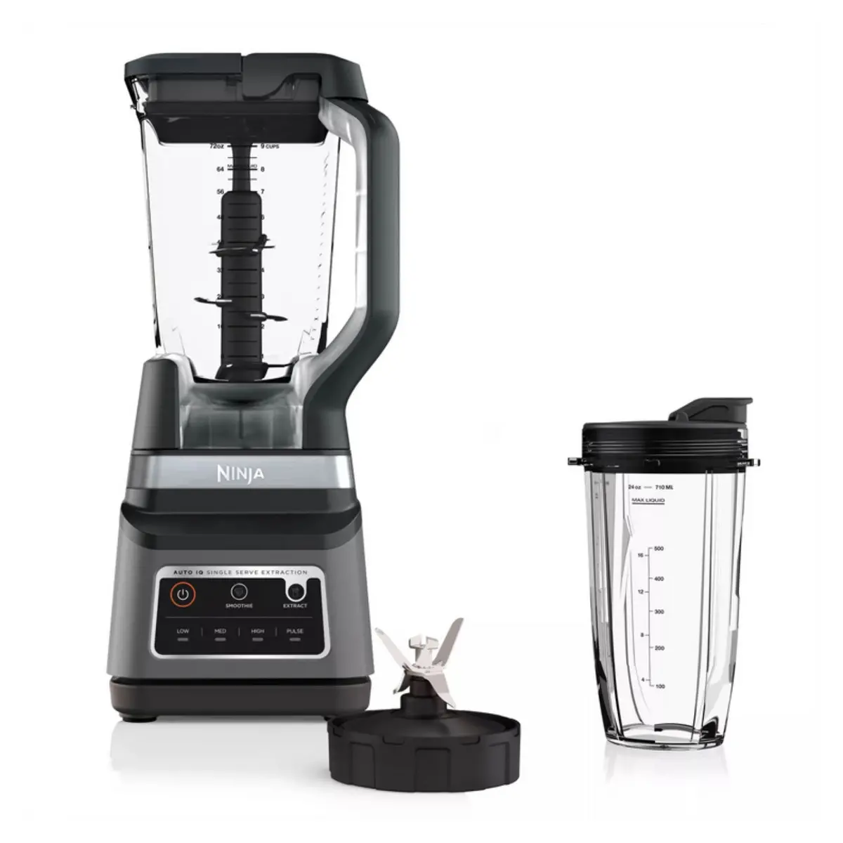 Licuadora 2 En 1 Ninja Profesional Duo. Batidora Bn750 De 1400 W. 3 Velocidades Y 1 Funsión De Pulso, Jarra Xl Y Vaso De 700Ml, Cuchillas De Trituración Total. 1