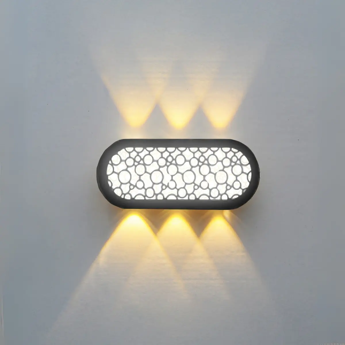 Lámpara De Pared De Exterior  Negra Led 12W, Luz Cálida De 3000K Y 1050 Lúmenes. 1