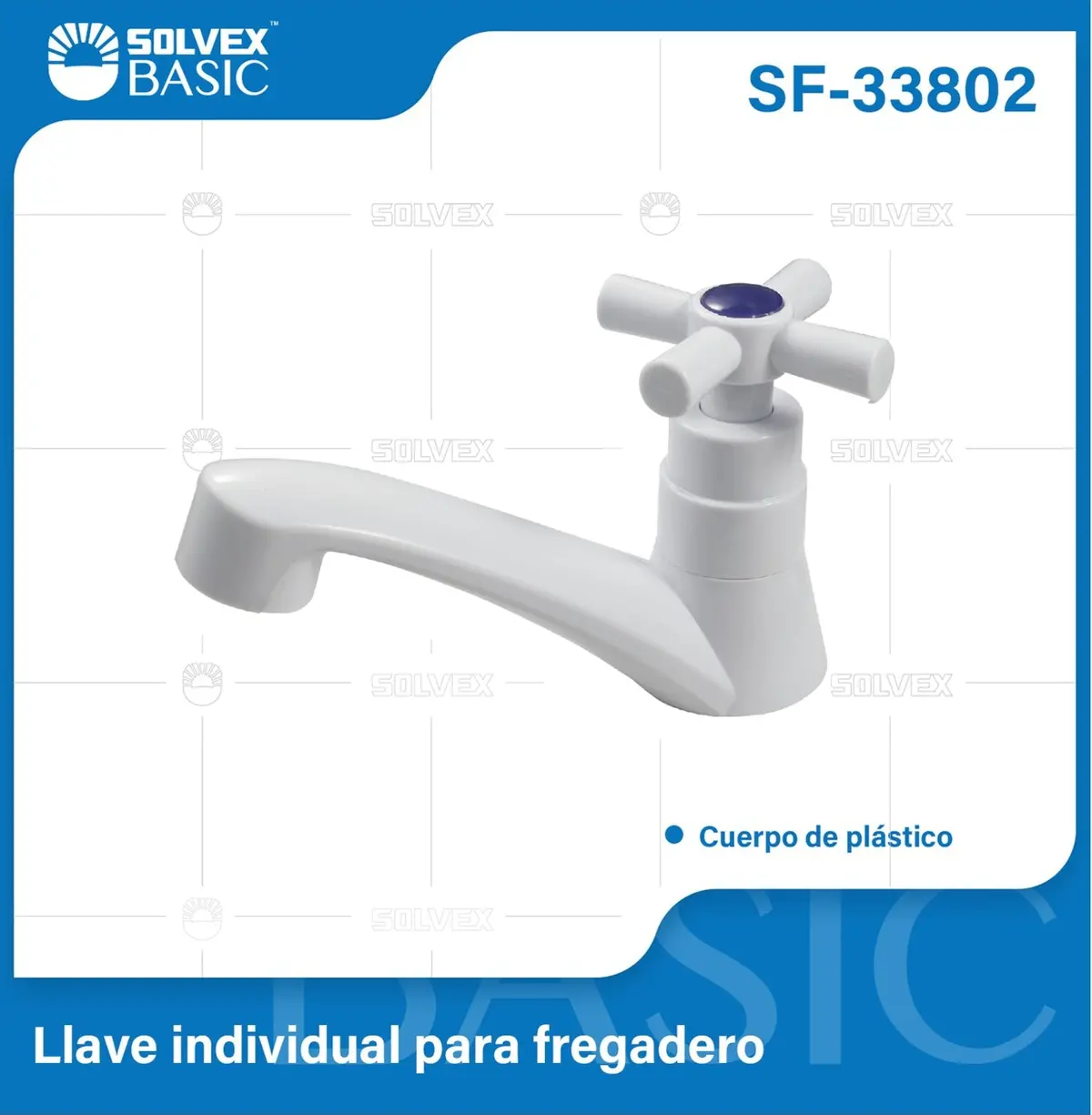 Grifo De Lavamanos Blanco En Plástico. Pluma Llave Individual Con Cartucho Y Mango De Plástico. 1