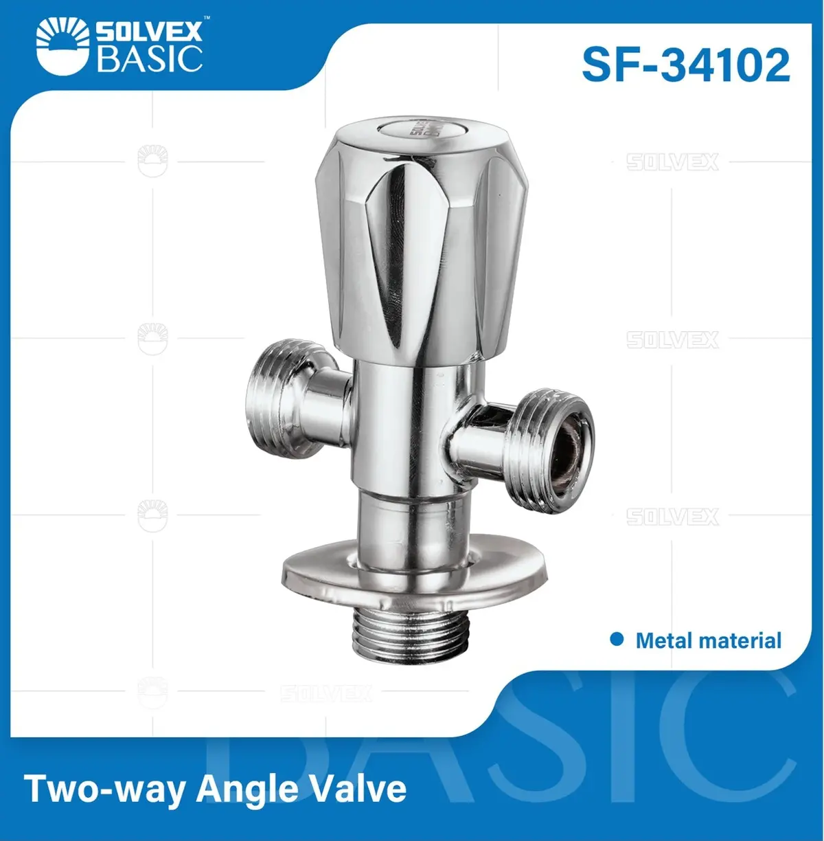 Llave De Ángulo Doble Salida Cromada. Llave De Paso De Dos Vías En Metal. 1