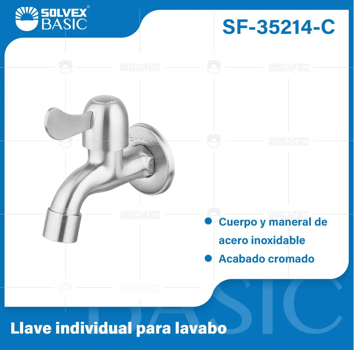 Llave De Agua Para Pared Cromada. Pluma Grifo Individual En Acero Inoxidable Con Tapa. 1