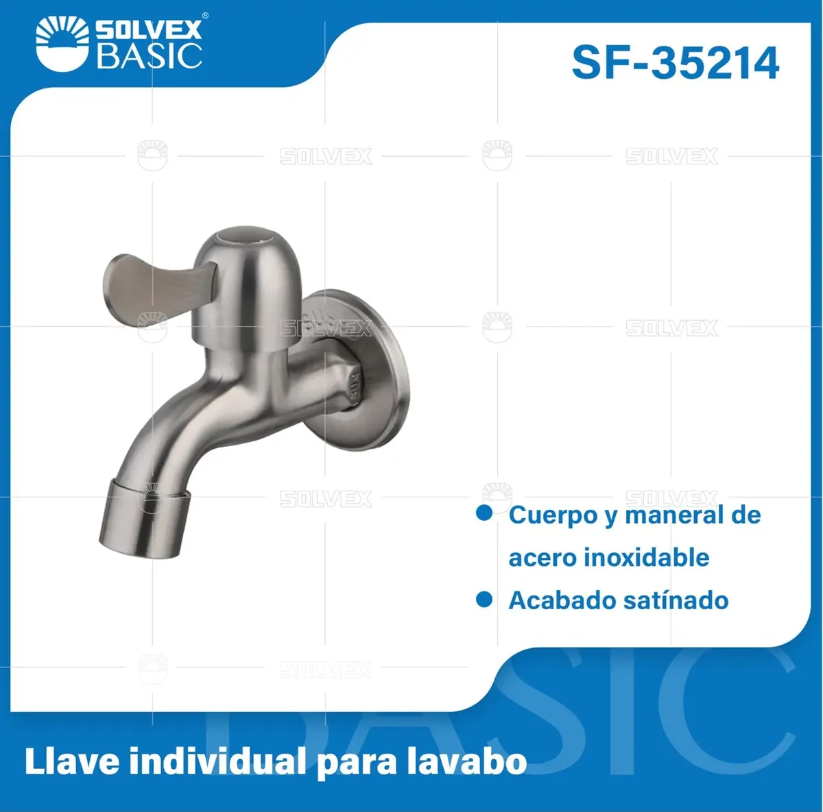 Llave De Agua Para Pared Satinada. Pluma Grifo Individual En Acero Inoxidable Con Tapa. 1