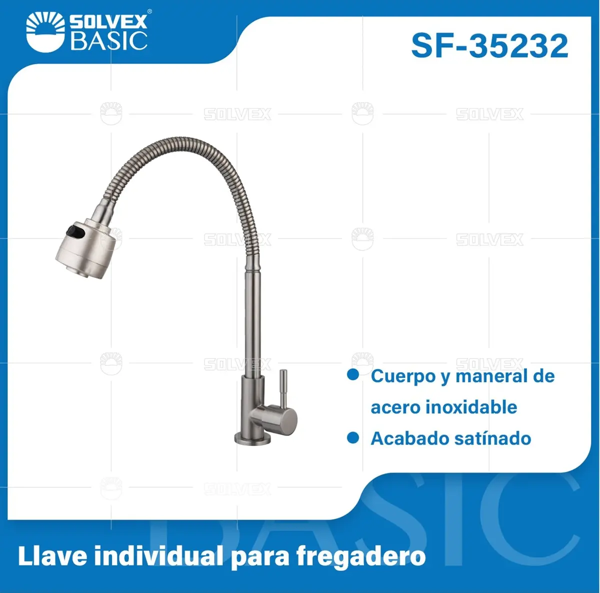 Grifo Individual Para Fregador. Pluma Llave Con Rociador Flexible. 1