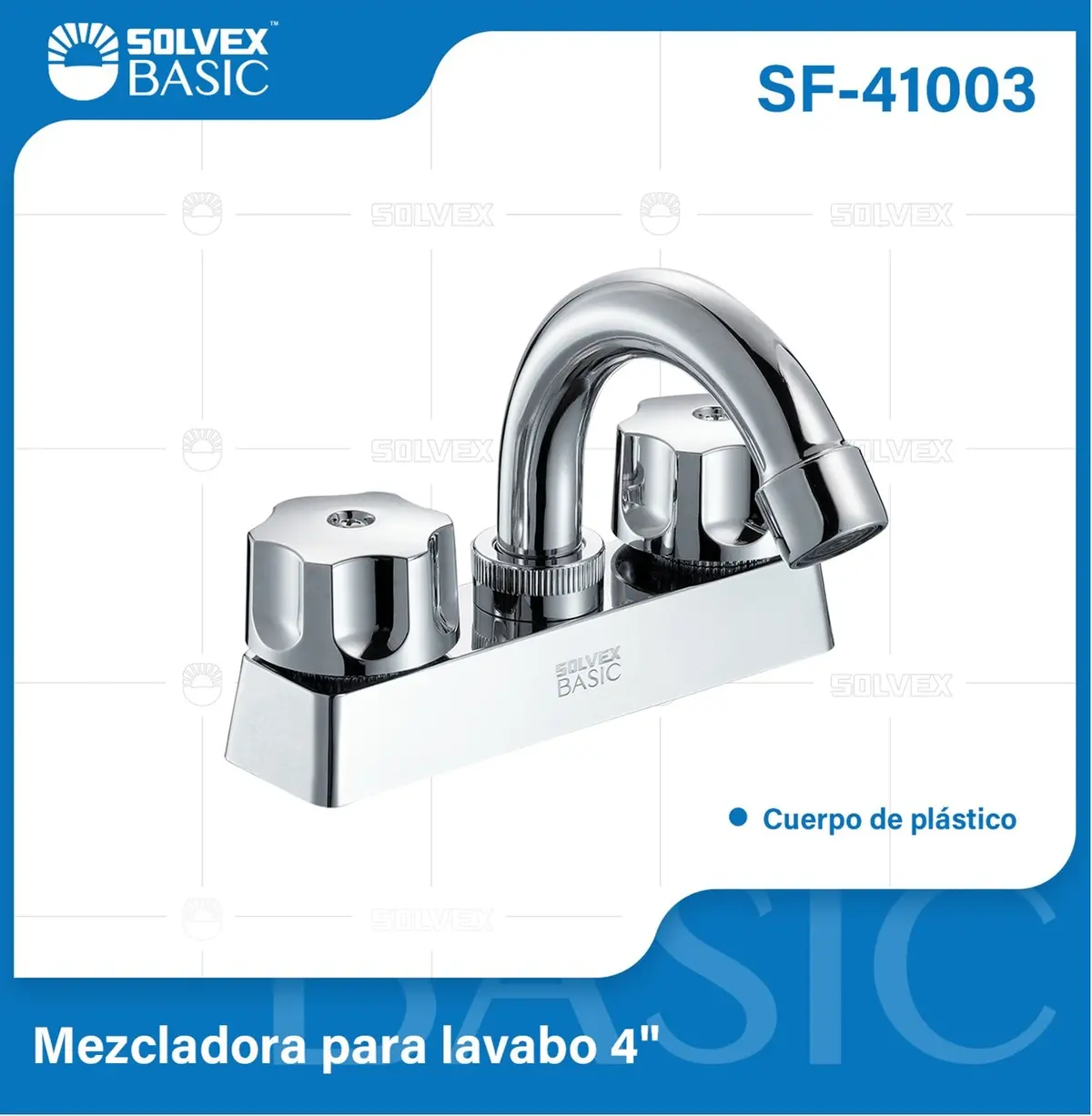 Grifo Mezclador 4" Para Lavamanos. Pluma Llave Cromada Con Tubo De Acero Inoxidable. 1