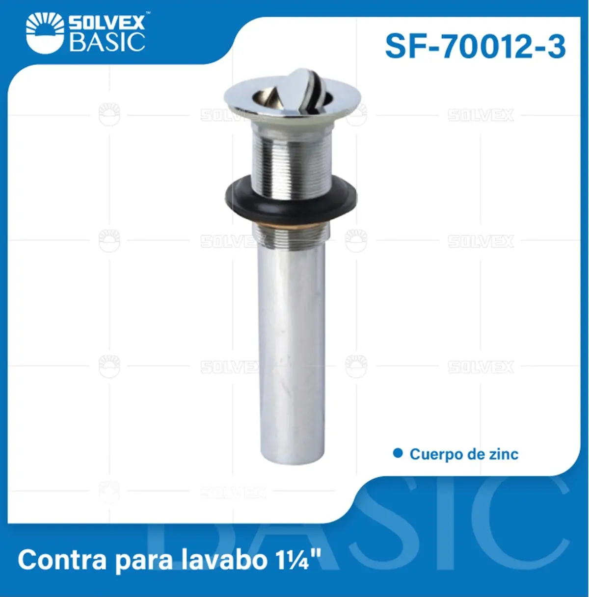 Desagüe Para Lavamanos 1 1/4". Drenaje Con Tapón Giratorio Cromado Sin Rebosadero. 1
