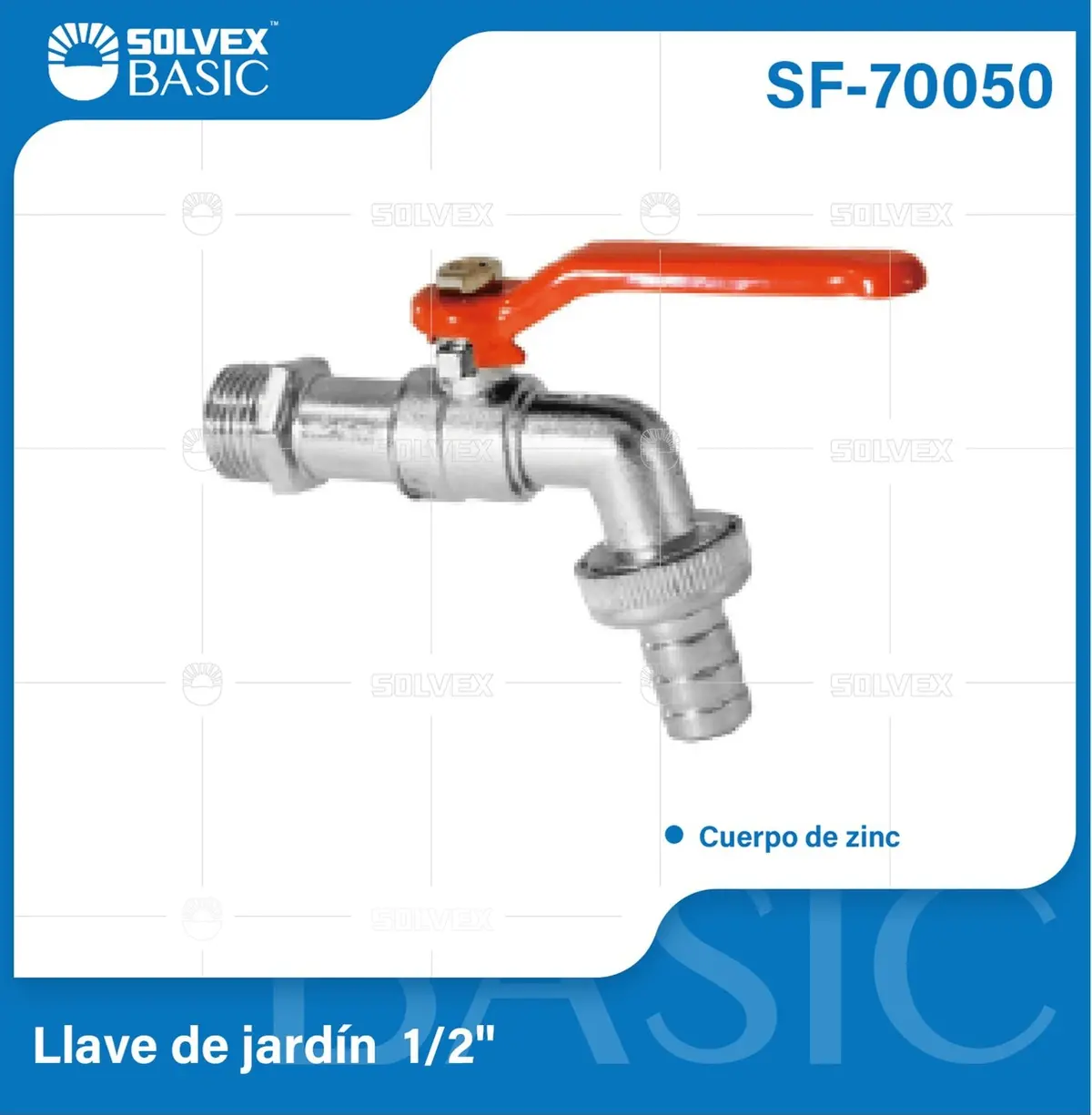 Llave De Agua Para Jardín 1/2" Con Conector De Manguera. Grifo De Exterior Con Palanca Roja. 1