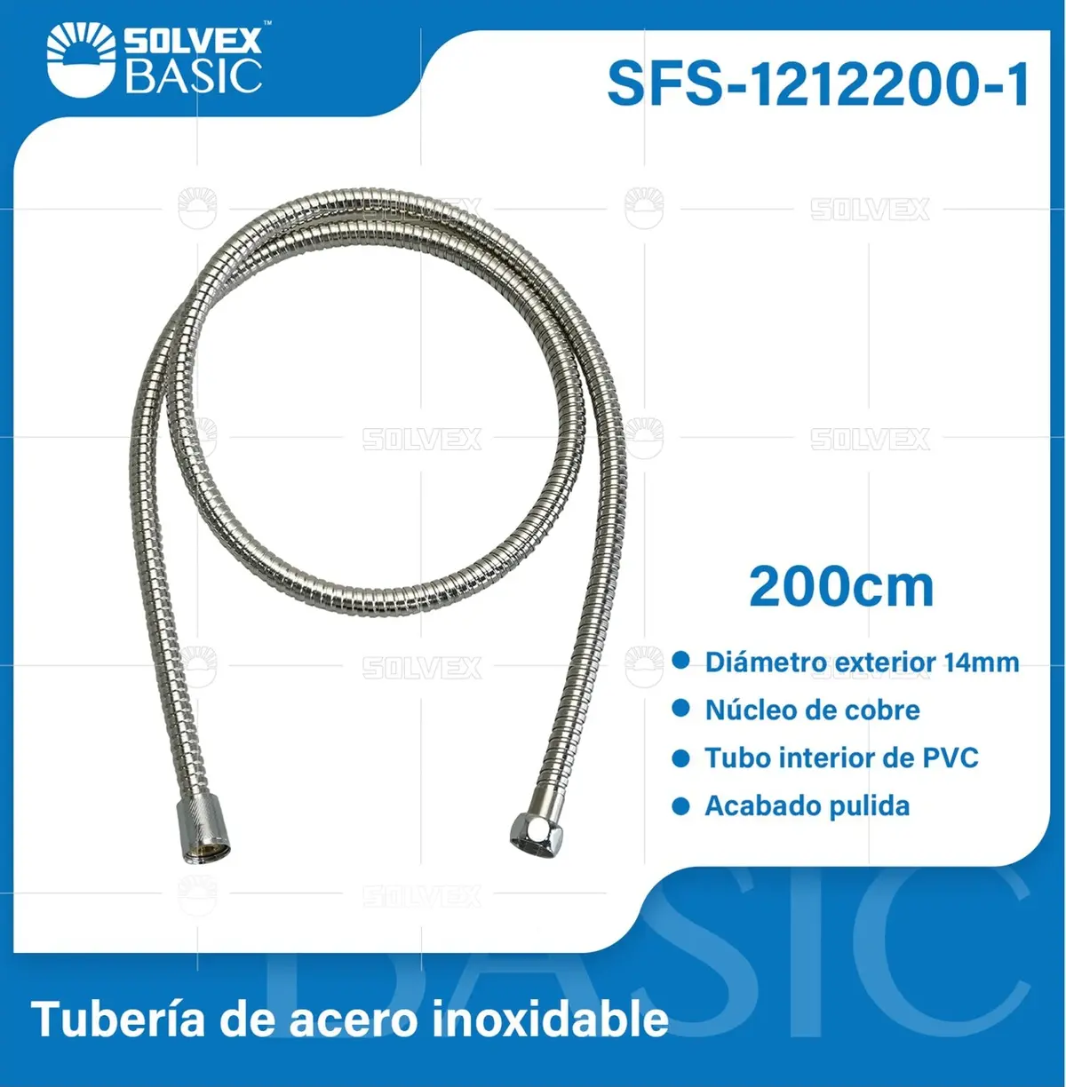 Manguera Flexible De Ducha 200Cm. Repuesto Universal Para Regadera Tipo Teléfono De Acero Inoxidable. 1