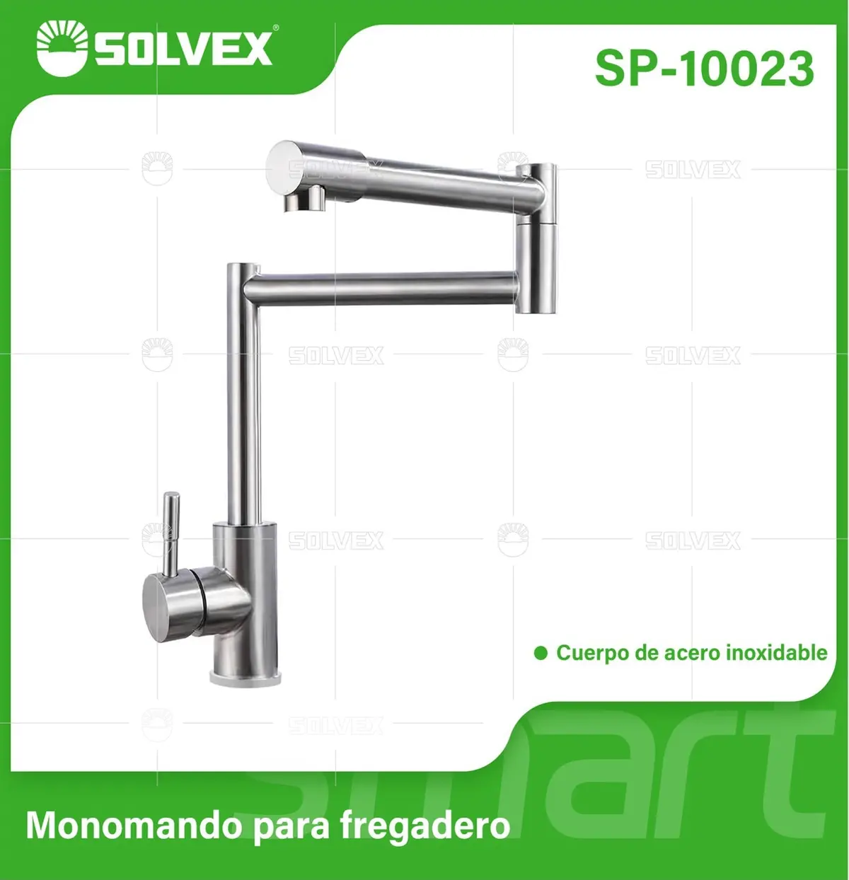 Grifo De Fregador. Acabado Cepillado. Acero Inoxidable. Pluma Llave Mezcladora Para Cocina. Brazo Articulado De Doble Sección. 1