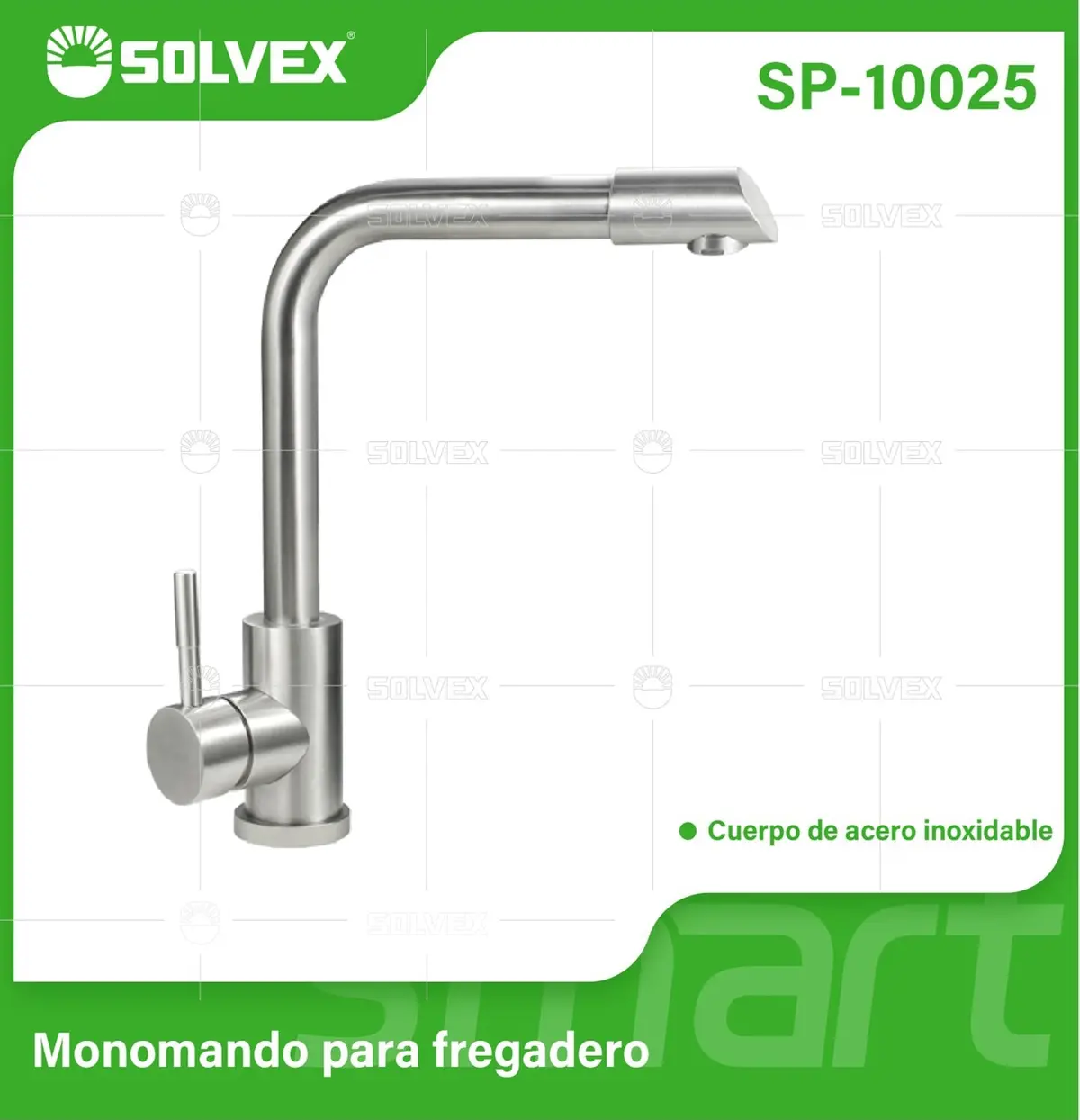 Grifo De Fregador. Acabado Satinado Cepillado. Acero Inoxidable. Pluma Llave Mezcladora Para Cocina. Cuello Recto En Forma De L. 1